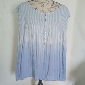 We The Free Women's Blue Ombre Smocked Blouse Sleeveless Size Large